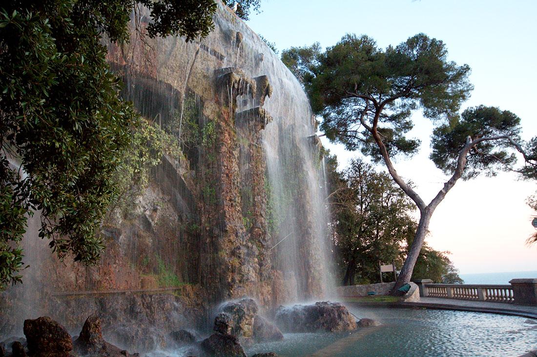 Waterfall on Castle Hill in Nice